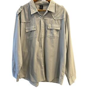 Avirex  Size 3XL 3X Western Style Light Blue Gingham Shirt